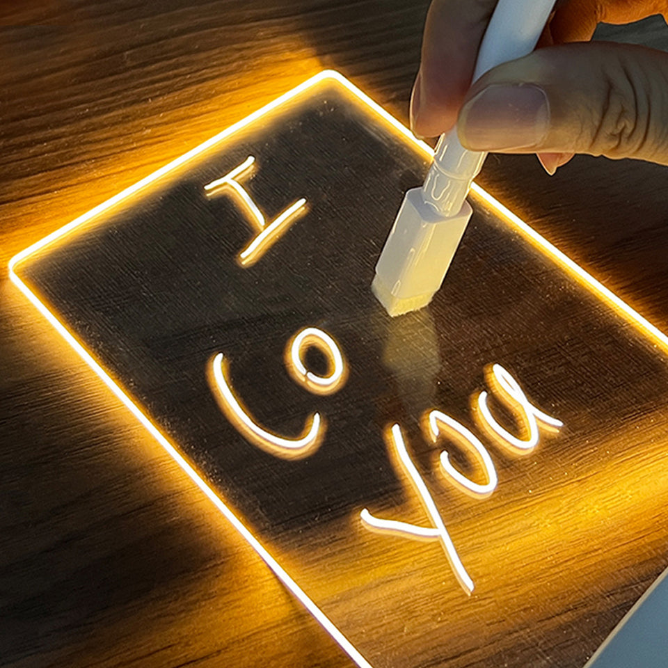 Creative Led Night Light Message Board With Pen Gift For Children Girlfriend