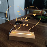 Creative Led Night Light Message Board With Pen Gift For Children Girlfriend